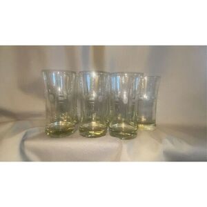 Set Of 7 Vintage Retro 10 Oz Etched‎ Glassses